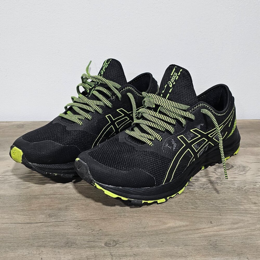 Size 11 ASICS Mens Gel Excite Trail Running Shoes Black Green